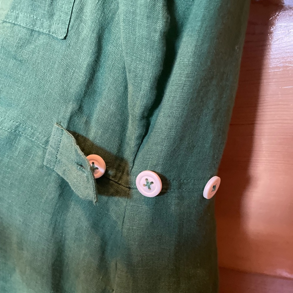 Free People Kelly green linen mini dress